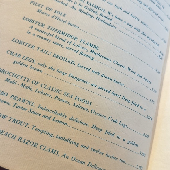 Johnnys  dock restaurant Tacoma, Washington Wood menu vintage - Picture 9 of 11